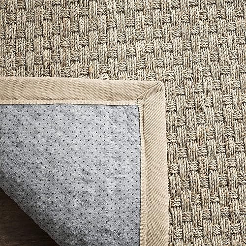 Vista 92 de SAFAVIEH Natural Fiber NF114A - Alfombra de hierba marina, tejido de canasta, con borde, para zonas de alto tráfico, sala de estar, dormitorio, 2