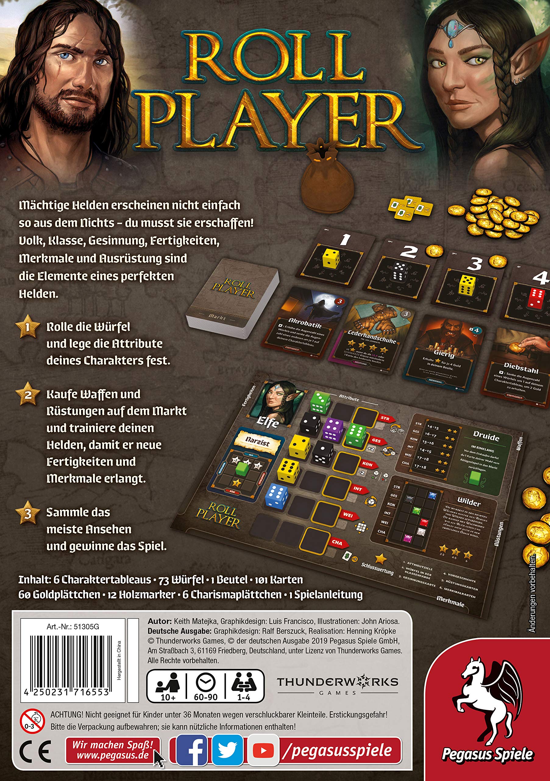 Pegasus Spiele 51305G - Roll Player (deutsche Ausgabe), Bunt