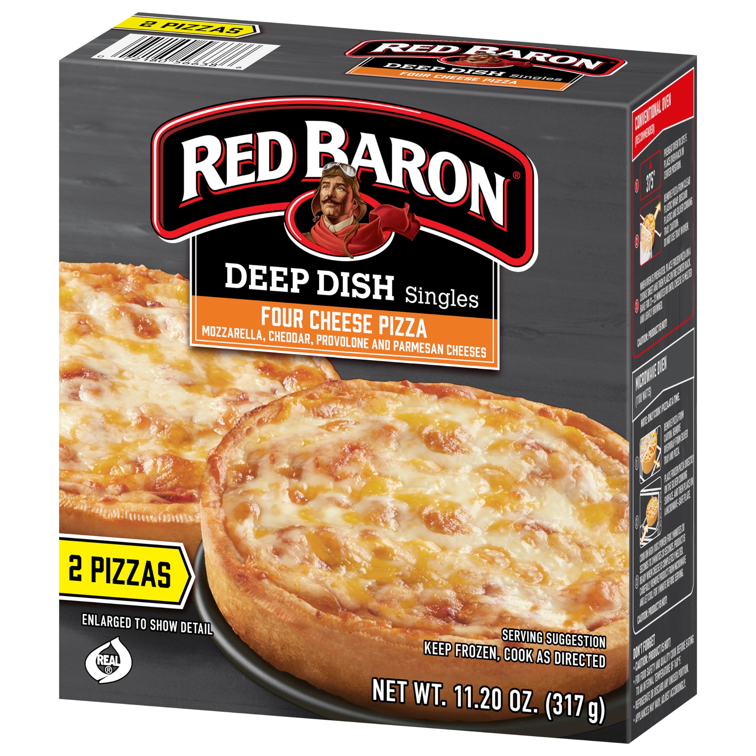 Red Baron Deep Dish Singles 4 Cheese Pizza 11 2 oz frozen 2 count Pack of 1 — view 5