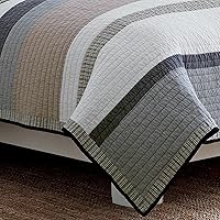 Vista 2 de Colcha de algodón reversible Nautica Tideway 201246, doble, bronceado/gris, gemelo