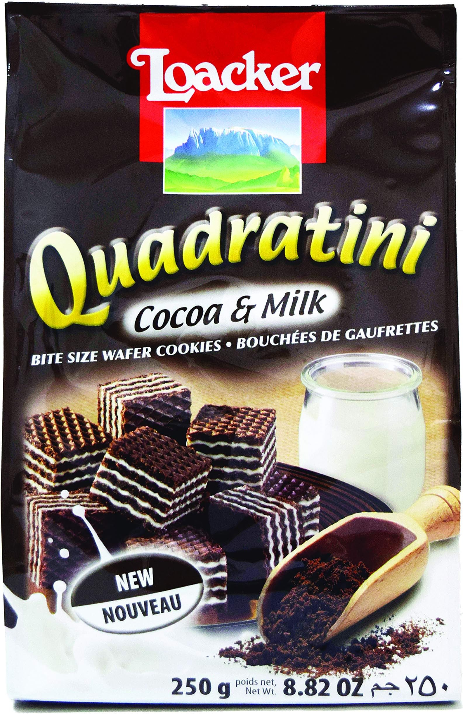 Wafer Quadratini Cacao & Milk 250 gr. - Loacker