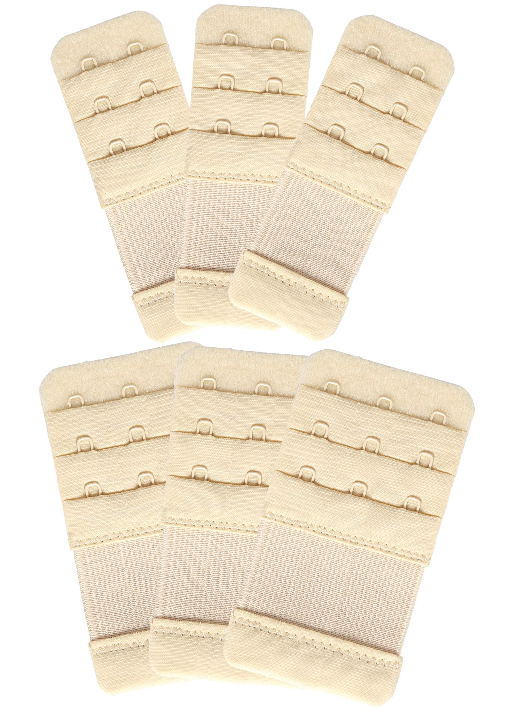 Women's Bra Extenders 2 Hook and 3 Hook Elastic Bra Extension Strap, 6 Pieces