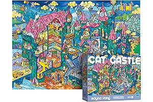 Antelope: Mystical Cat Castle - Blue Premium Quality Jigsaw Puzzle