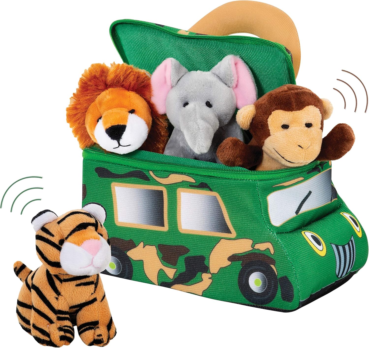 Buy Bundaloo Plush Jungle Animals Set Soft Plushies with Safari Truck Carrier Talking