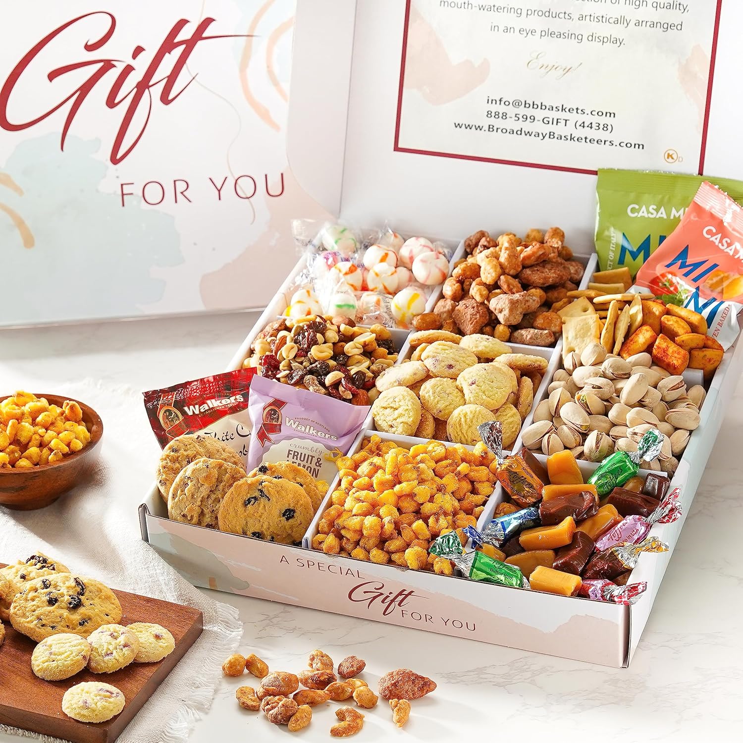 Broadway Basketeers Food Gift Basket Snack Gifts for Women, Men, Families, College, Appreciation, Thank You, Christmas, Corporate Holiday, Get Well Soon Care Package, Kosher