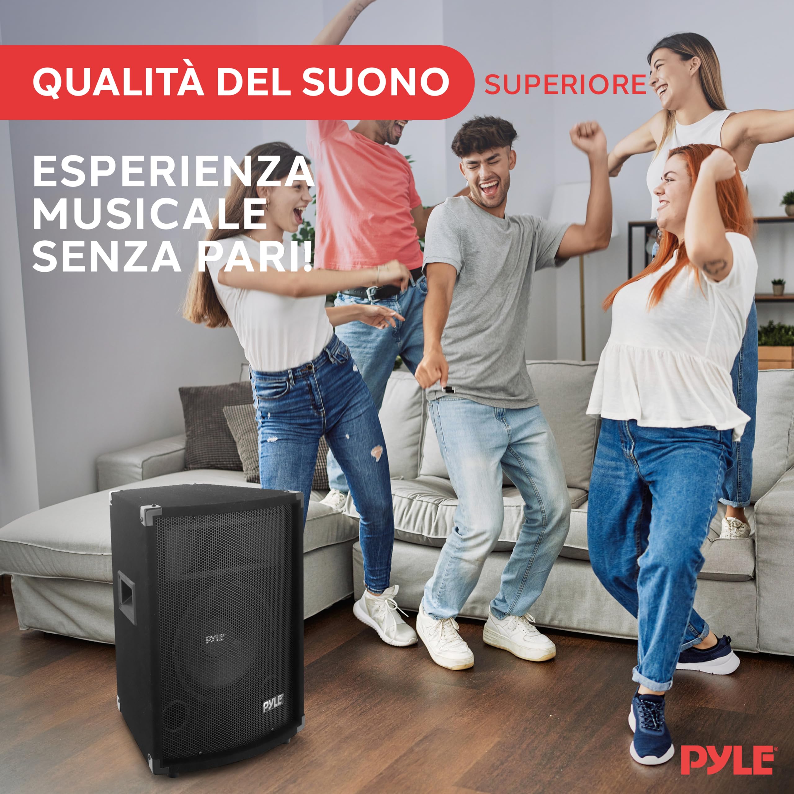 Pyle Cassa Portatile Passiva PA, Speaker da 500 Watt per Esterni, Woofer da 25,4 cm, Bobina Kapton da 3,8 cm, Super Horn 10,2 x 25,4 cm per Medi e Alti, per Campeggio e Festa
