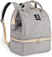 Vista 1 de Mochila para extractor de leche Doble capa para madre bolsa de trabajo al aire libre, grande, Gris, Viajes
