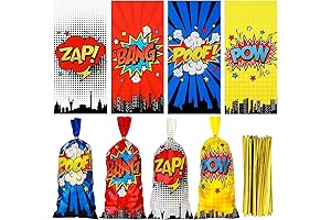 100 Pcs Birthday Goody Candy Treat Bags with Twist Ties