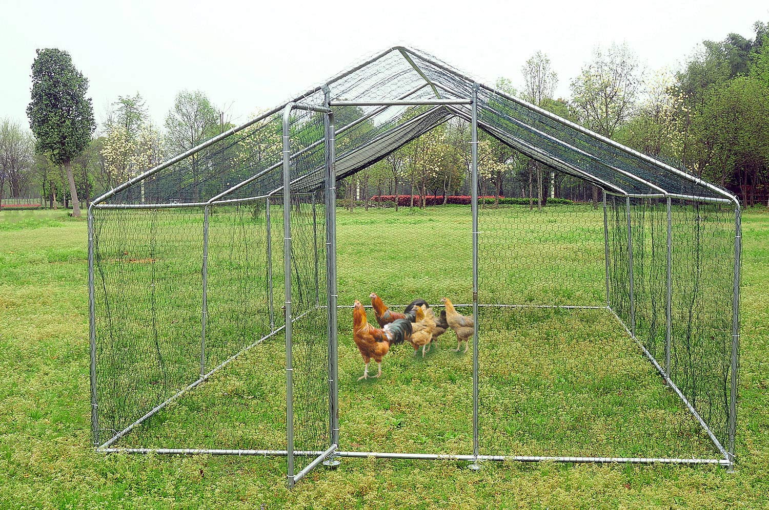 Buy Large Metal Chicken Coop Walkin Poultry Cage with Waterproof&Anti