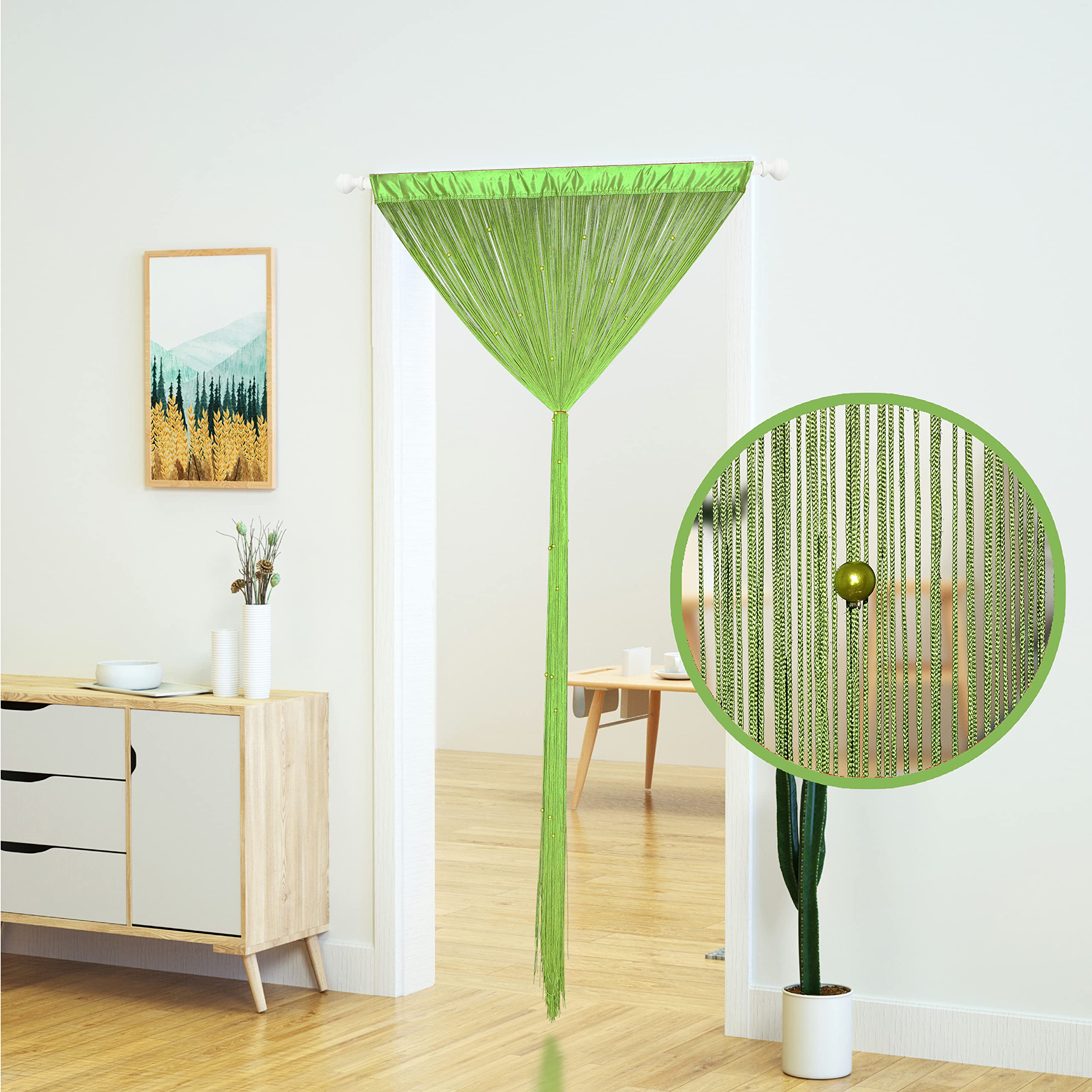 YaoYue Cortina con Cuentas para Puerta, 99 cm de Ancho x 200 cm de Largo