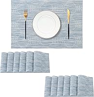 Vista 127 de Leetaltree - Manteles individuales, resistentes al calor, antideslizantes, para mesa de comedor, lavables, duraderos, tejido de PVC