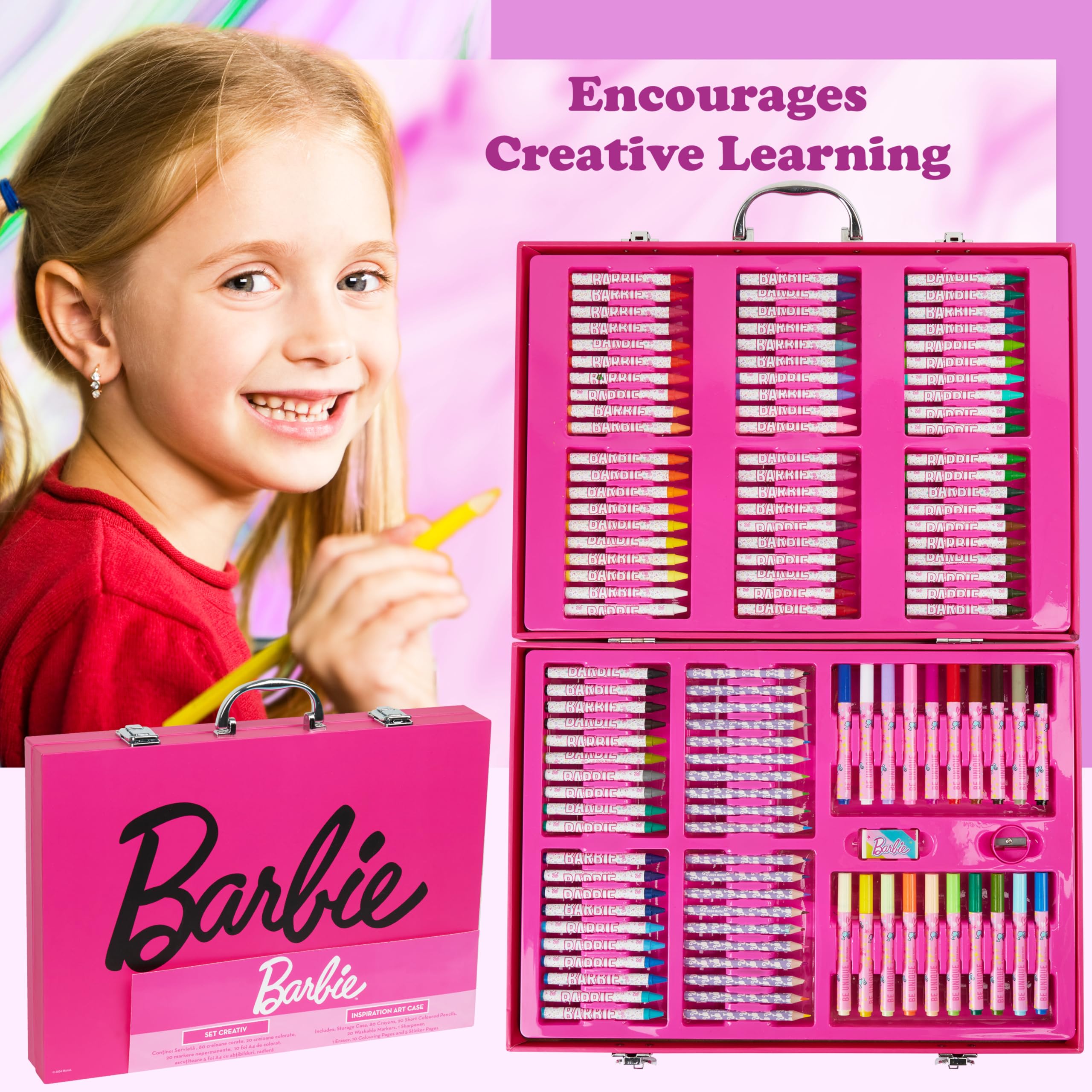 Barbie Malkoffer Für Kinder - Komplettes Mal-Set Für Mädchen Ab 3 Jahren