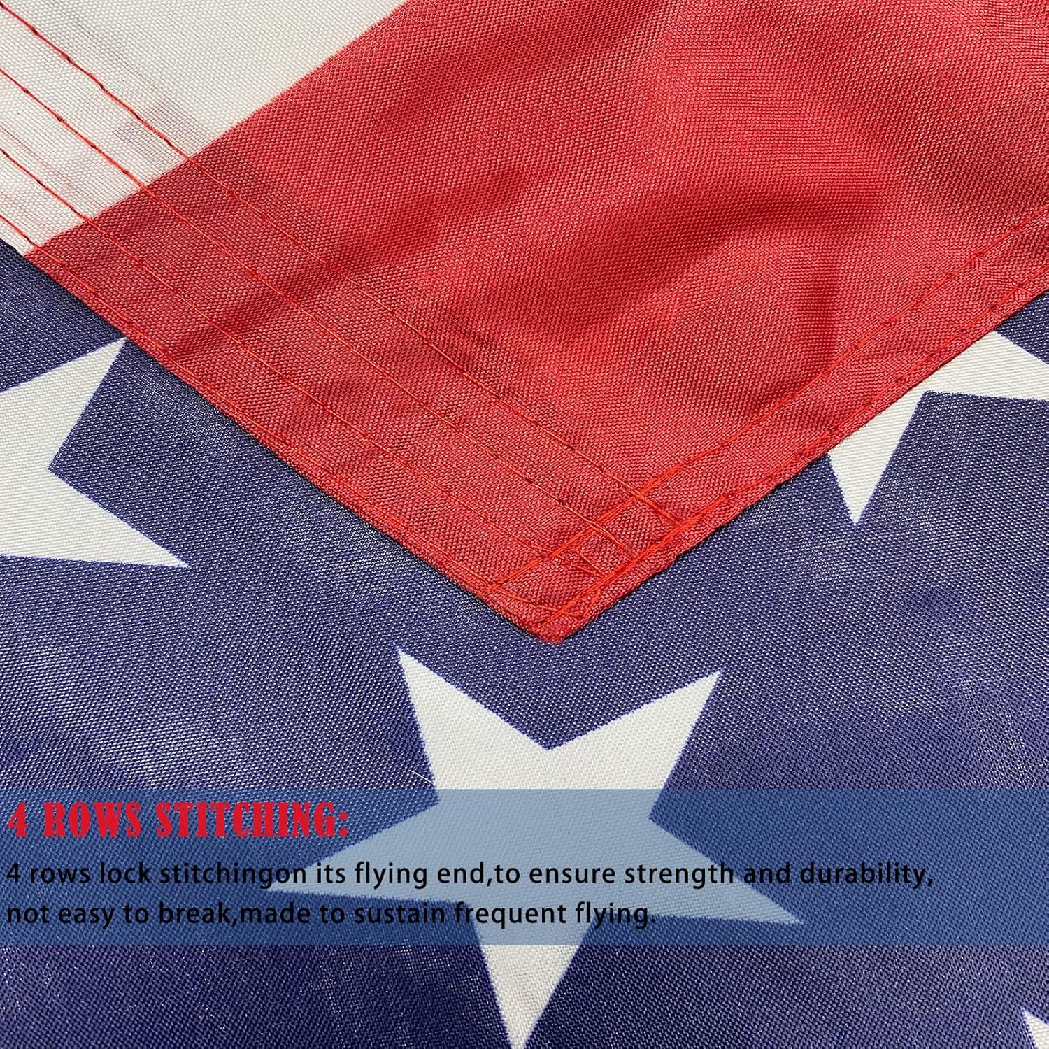 American Flags for Outside 3x5 Double Sided- Heavy Duty 3ply US/USA Patriotic Flags 3x5 Outdoor High Wind Super Durable 4 Rows Stitched Edge Canvas Header with 2 Brass Grommets