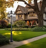 Vista 2 de Trans Globe Lighting TG4189 BK - Luces tradicionales de tres polos para exteriores, color negro