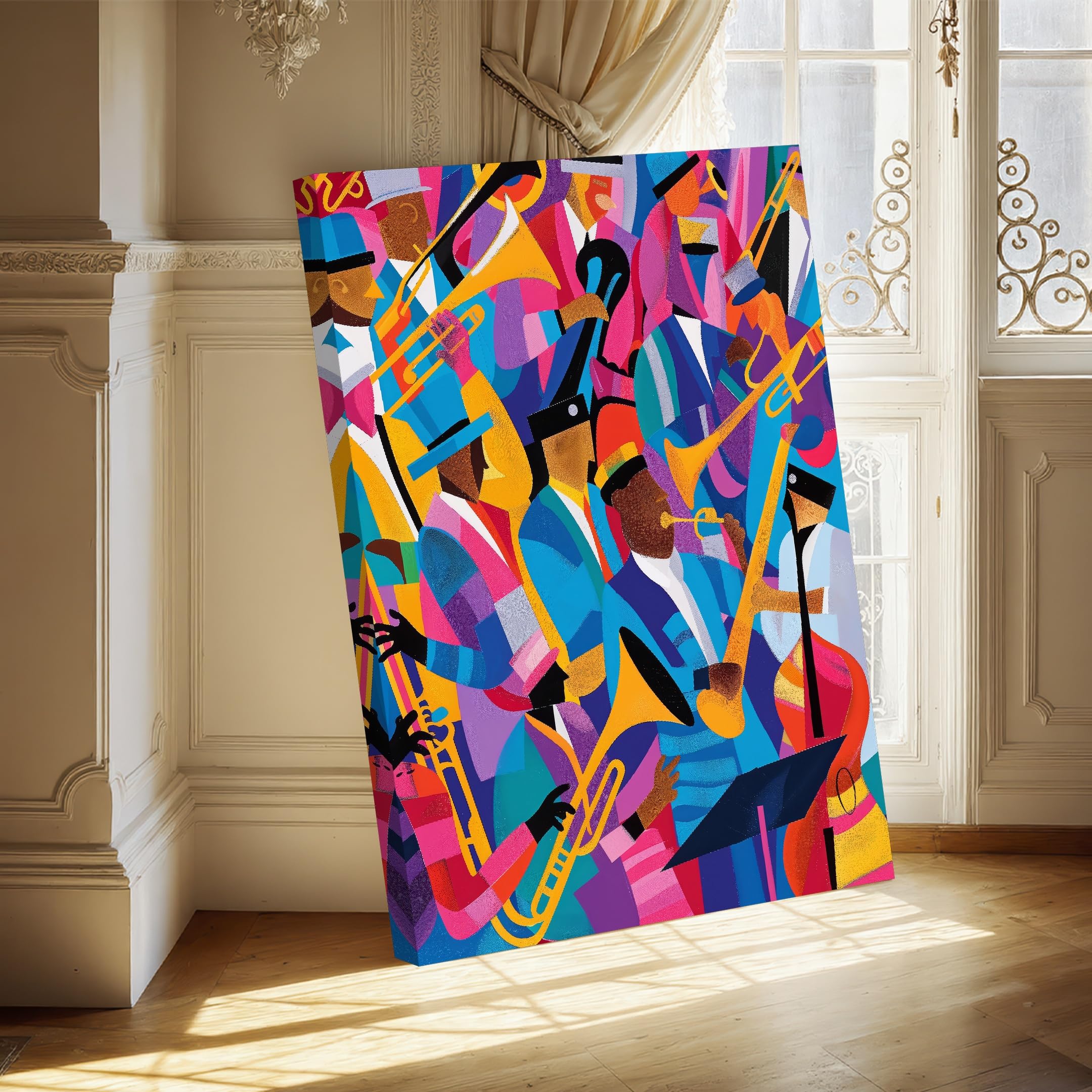 Wallbuddy Stampa Artistica Astratta di una Ban (30 x 40 cm, Tela su telaio)