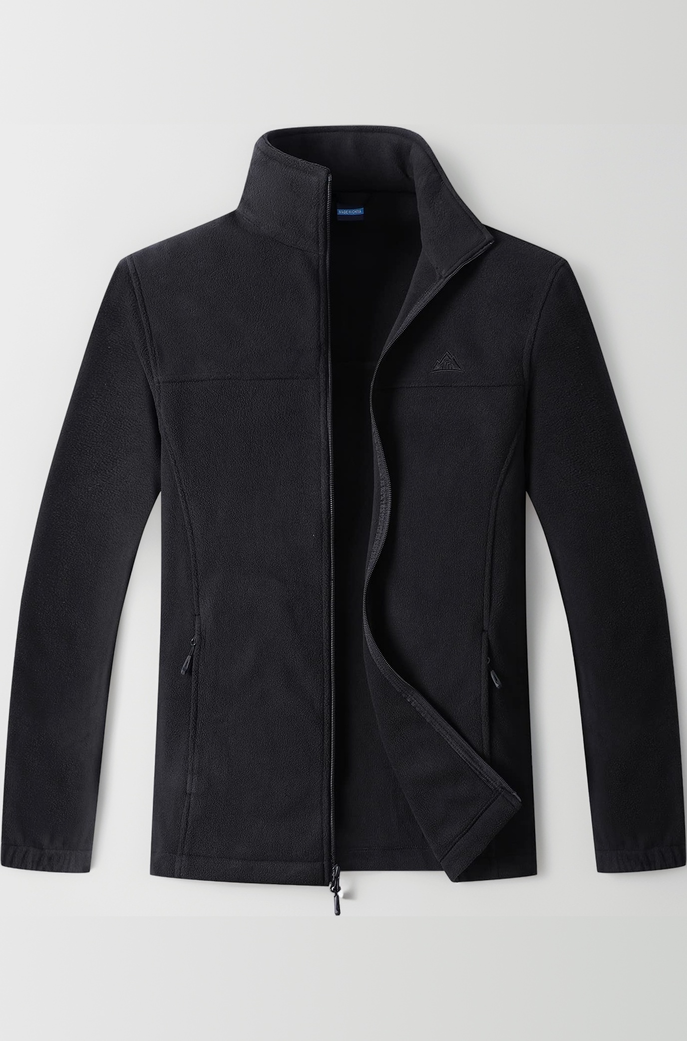 Men's Lightweight Full Zip Soft Polar Fleece Jacket Outdoor Recreation Coat With Zipper Pockets