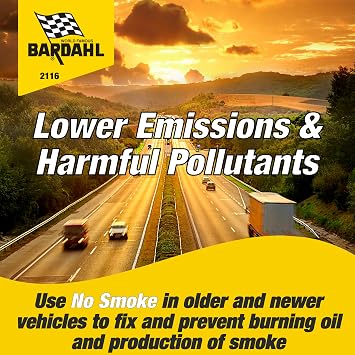 Bardahl 2117 NoSmoke + StopLeak Motor Oil Additive - Treatment for Oil Burning & Excessive Exhaust Smoke - Engine Oil Leak Sealer - Stop Smoke & Quiet Noisy Engines While Restoring Engines - 16 fl oz