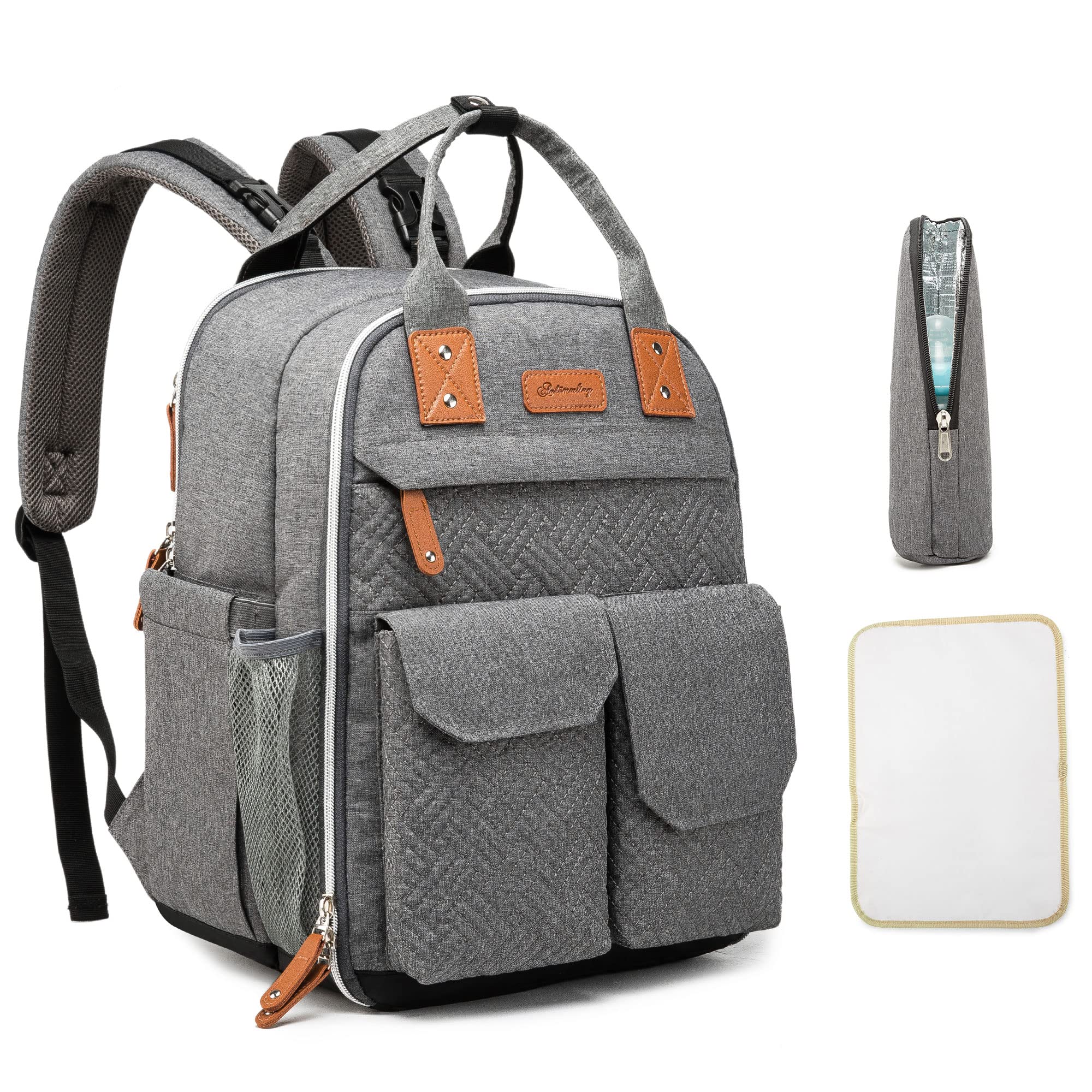 Beejirm Diaper Bag Backpack, Multifunction Waterproof Travel Back Pack Maternity Baby Nappy Changing Bags 40L