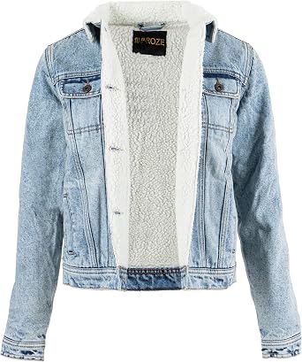 NOROZE Women's Sherpa Lined Denim 