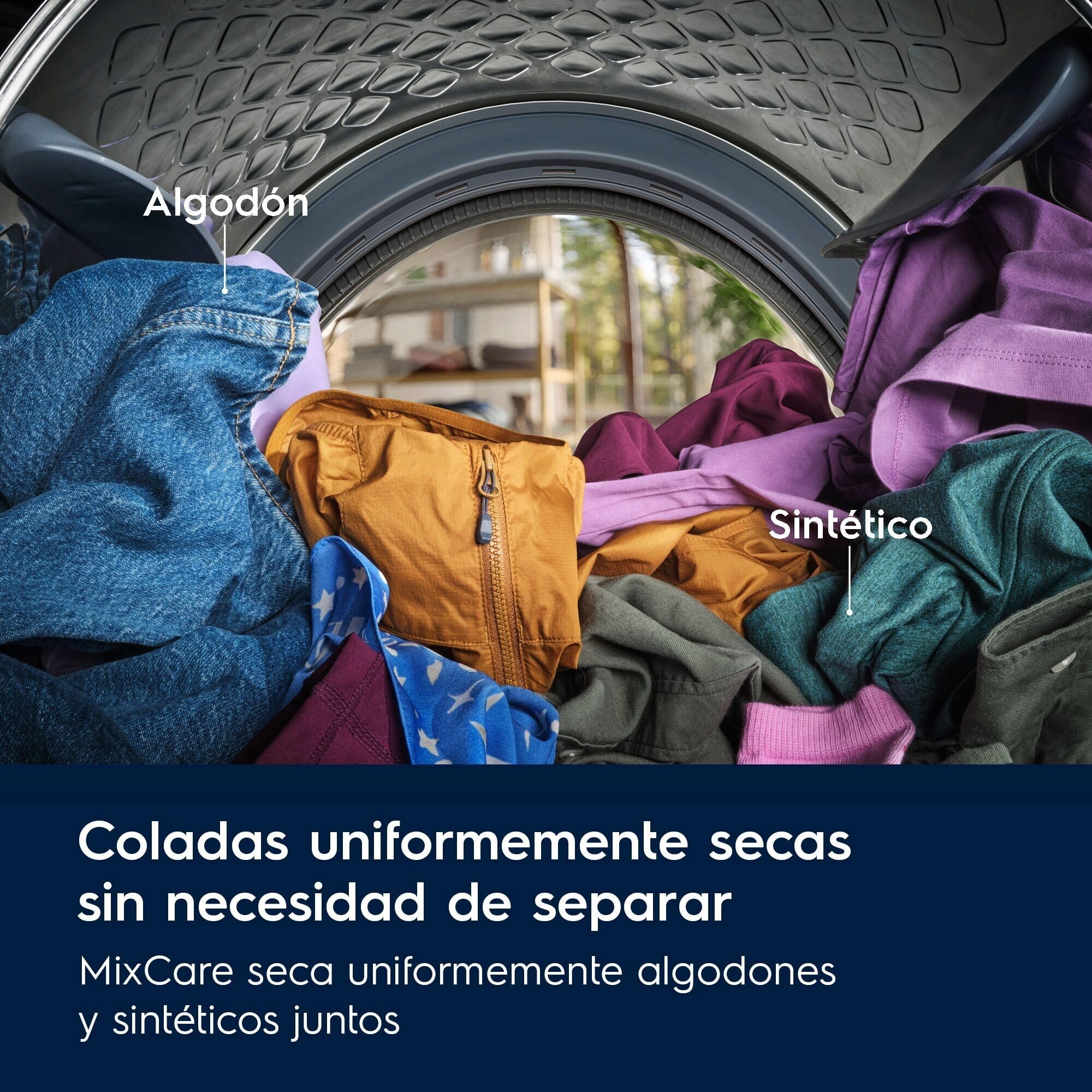 Electrolux Secadora con Bomba de calor EDI618A5BO, Seca 8 Kg, Libre instalación, Sistema EcoFlow, GentleCare, Función MixCare, Tecnología SensiCare, Motor Inverter, Display LCD, Blanco