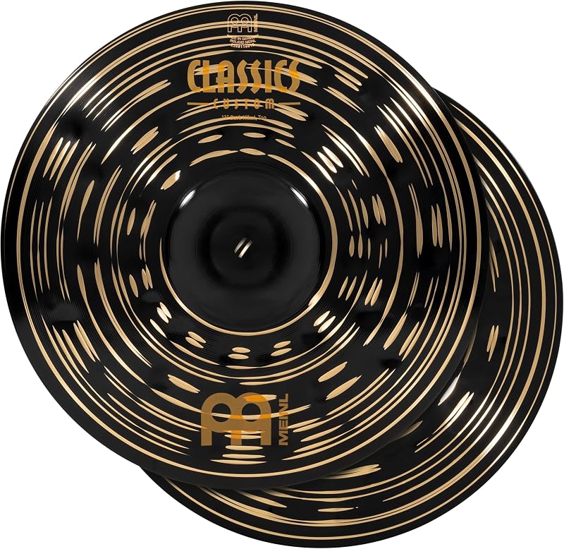 Meinl Cymbals Classics Custom Dark 13" Hihats — MADE IN GERMANY | Cymbal for Drum Set, B12 Bronze