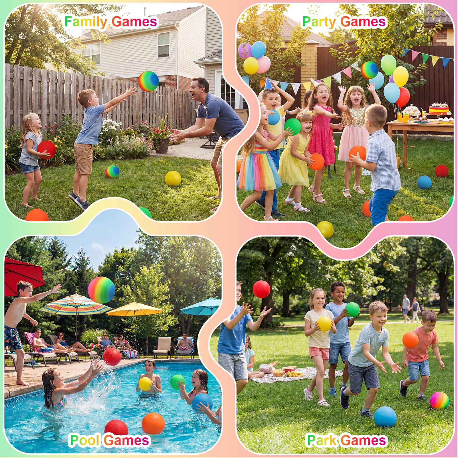 Vinsot 12 Stück 21,6 cm Spielplatzbälle Kickball Bulk, Hüpfbälle für Kinder, aufblasbarer Handball mit Handpumpe für Indoor-Outdoor-Spiele