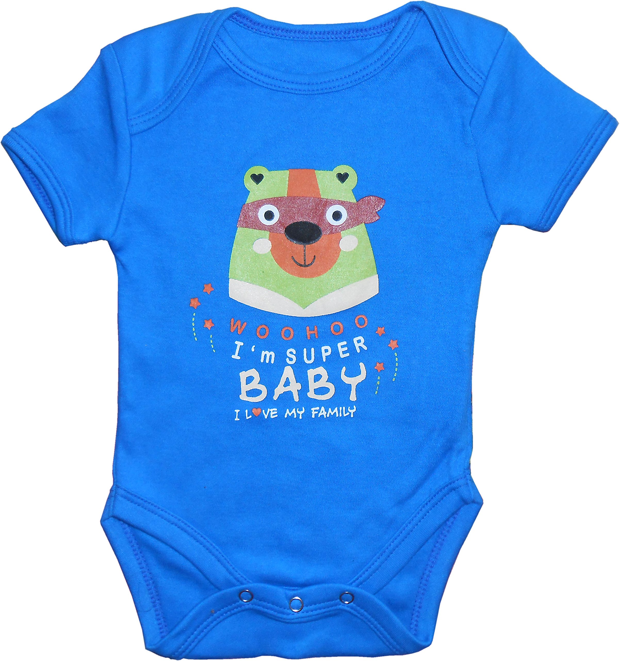 Tinchuk Soft Cotton Multi Color Body Suit Romper for New Born Baby I Love My Family Pack of 3 Yellow RED Blue (9-12 Months) 3