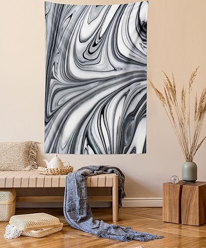 Miniatura 120 de Ambesonne Tapiz de fantasía, paisaje de fantasía con reloj, rayos de cielo de ensueño desde el techo, arte ficticio, colgante de pared ancho para