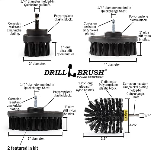 Miniatura 5 de Accesorios para barbacoa - Cepillo para parrilla - Herramientas para parrilla - Kit de fijación de cepillo de taladro ultra rígido - Raspador de