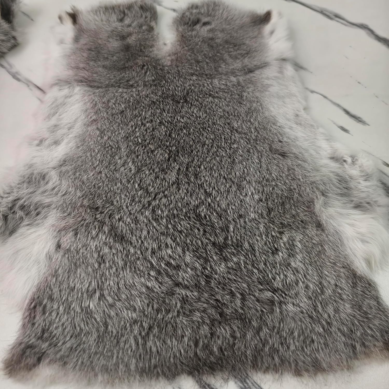 Bulk Craft Rabbit Skin Fur Pelt (5-Pack) - Premium Rabbit Pelts Fur Hide for Decor, Cat/Dog Toys, Sewing & Crafts Natural Grey