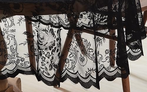 Miniatura 8 de LinenZone Hermoso mantel de encaje oblongo, con elegante fondo festoneado para cualquier evento especial como bodas, fiestas de cumpleaños, baby