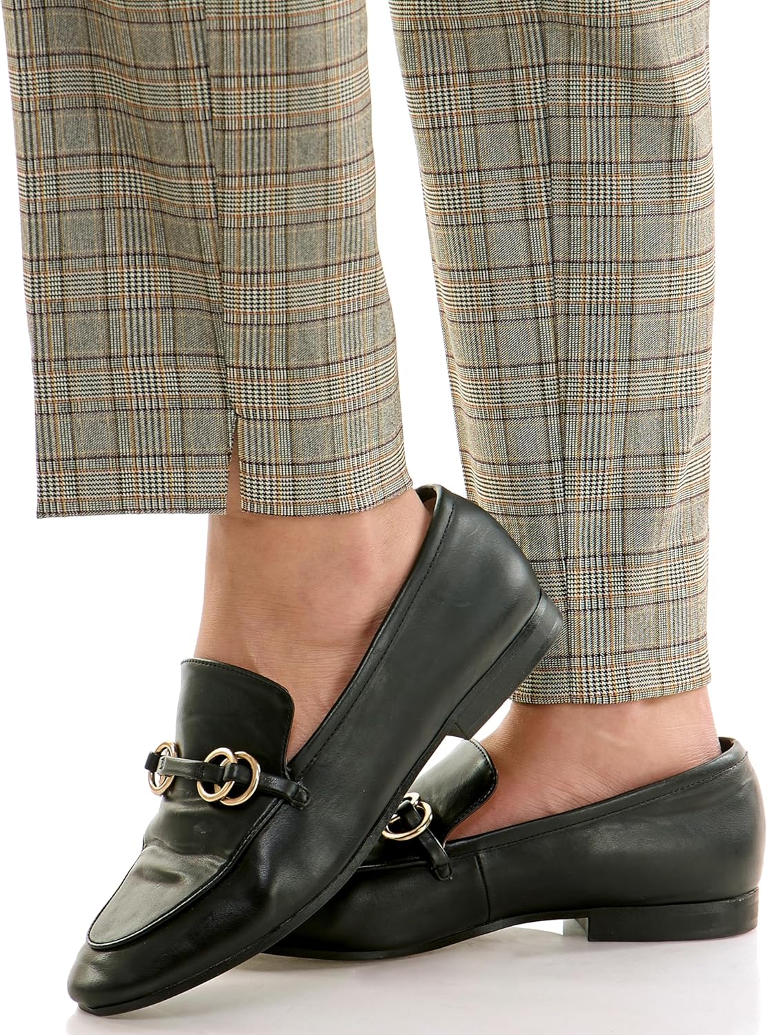 Zac & Rachel Women's Pull-On Ankle Length Pant with Tummy Control Waist Band, Black Multi Rose, 14 - Image 5