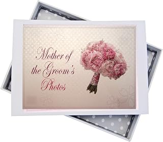 WHITE COTTON CARDS Mother of The Groom Wedding, Mini Photo Album, Bouquet, Board, 12.5 x 17.5 x 2.5 cm
