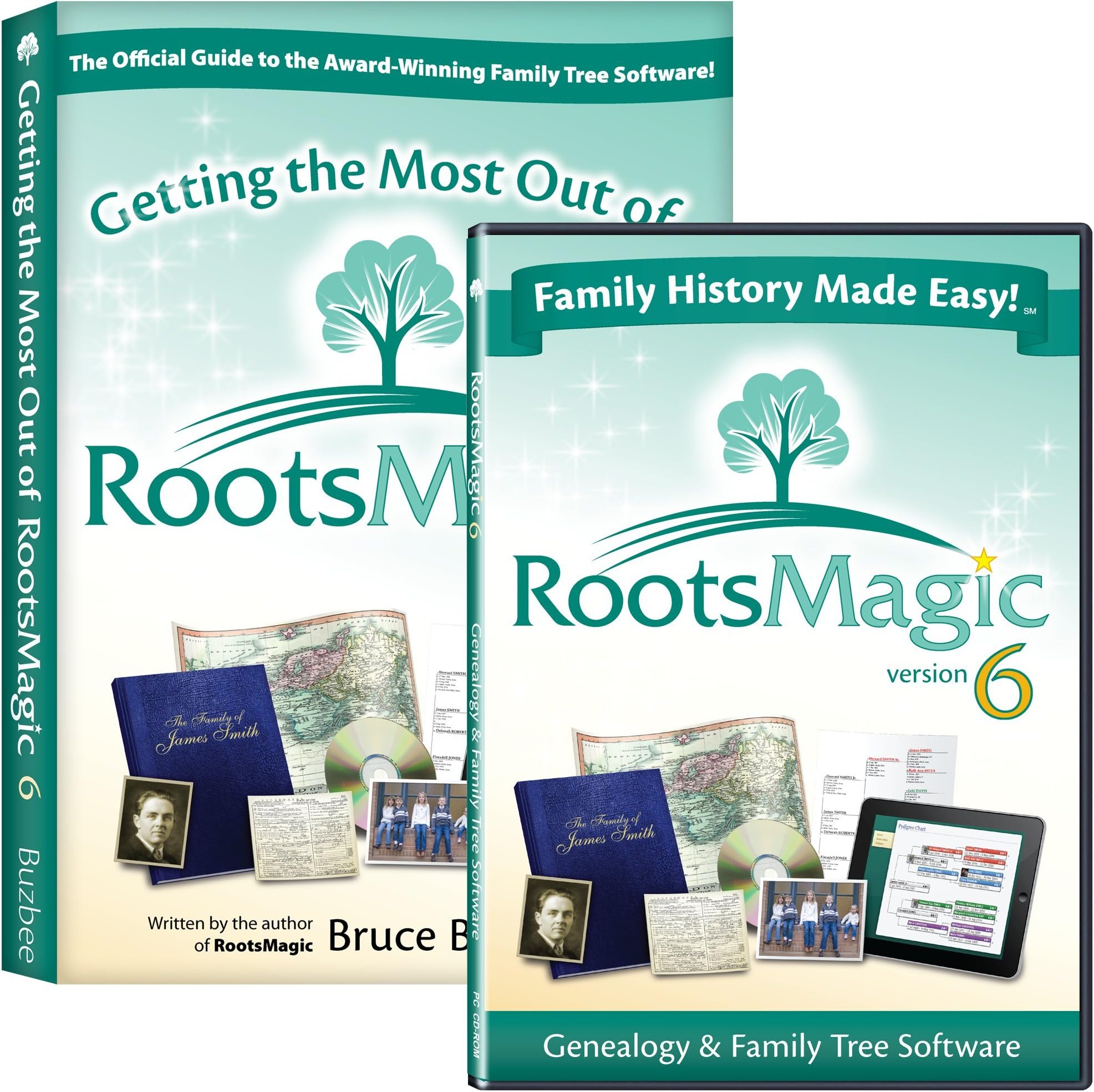 RootsMagic 6 Family Tree Genealogy Software / Book Bundle
