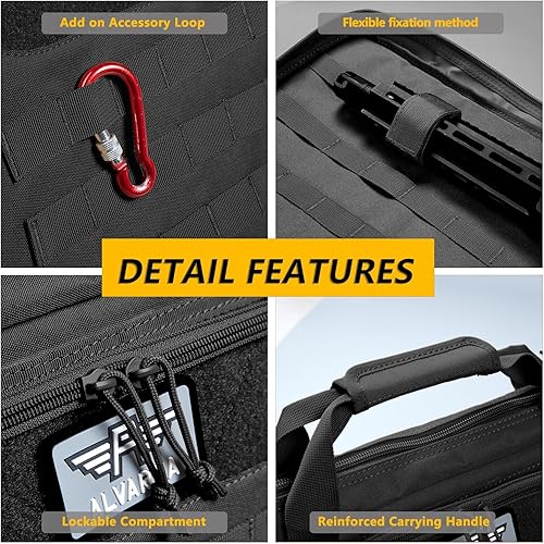 Miniatura 5 de ALVARZA 36 inch Double Long Gun Bag 1000D Nylon Soft Case Backpack Rifle Shotgun Pistol Transportation for Hunting Shooting Range, Firearm