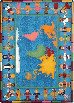 Joy Carpets Hands Around The World Area Rug in Color Multi, 54" x 78"