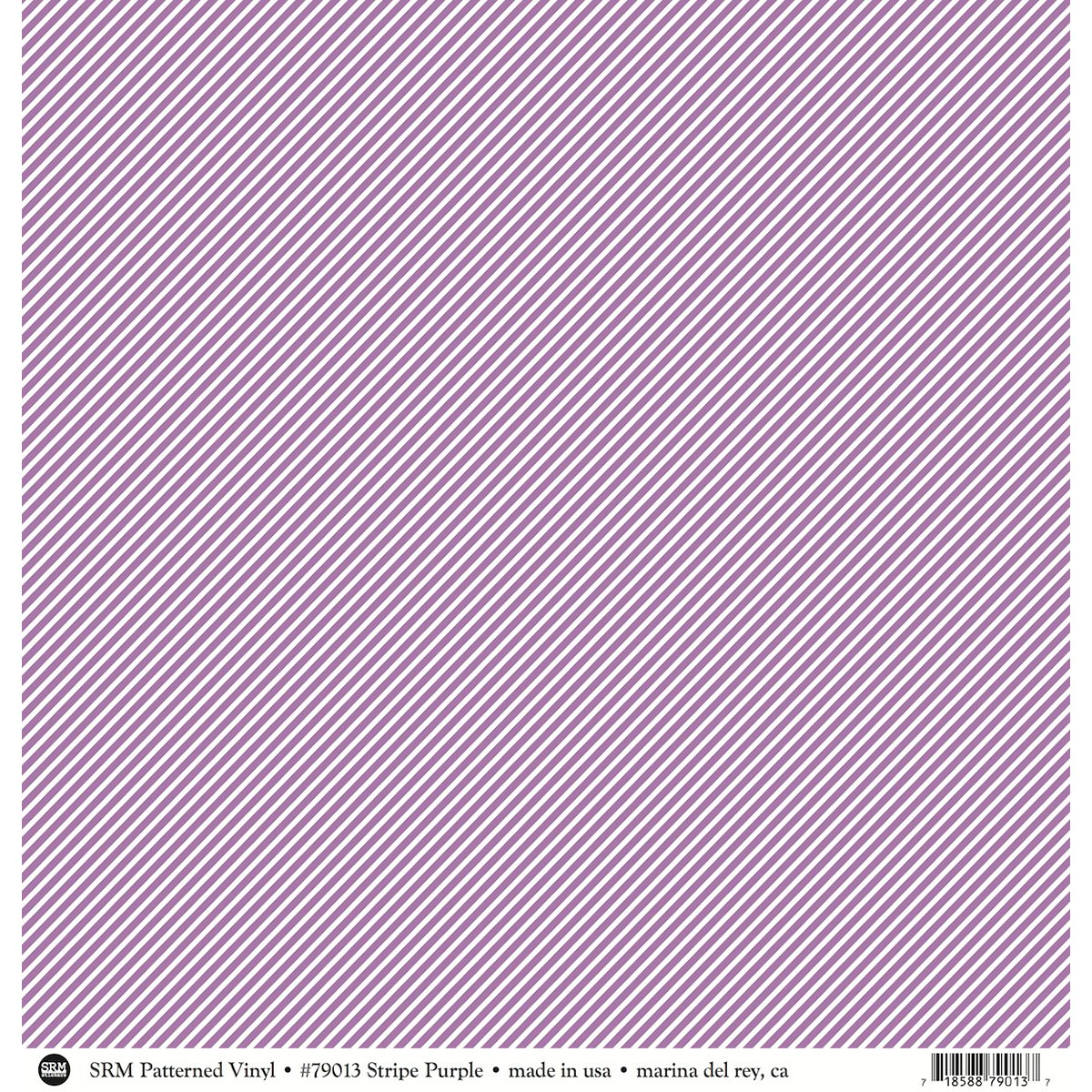 SRM Press 79013 Vinyl Matte 12"X12" 10/Pkg Stripes Purple