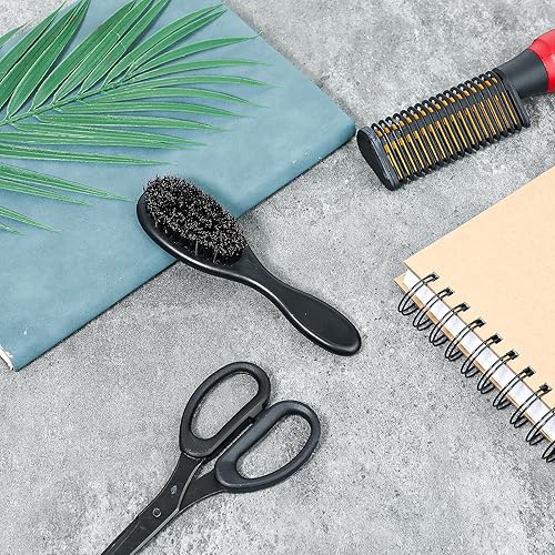 Miniatura 3 de Cepillo de peluquero para decolorar, 2 piezas de cerdas de jabalí naturales con mango de ABS, cepillo profesional de limpieza para desenredar,