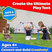 Vista 3 de Power Your Fun Fun Forts Tienda para Niños - Kit de Juguetes STEM para Construcción de Fuertes de 81 Piezas, Kit de Juguetes de Construcción Tienda