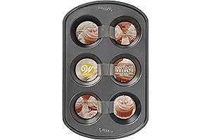 Wilton Perfect Results Premium Non-Stick Bakeware Standard Muffin Pan, 6-Cup, Steel