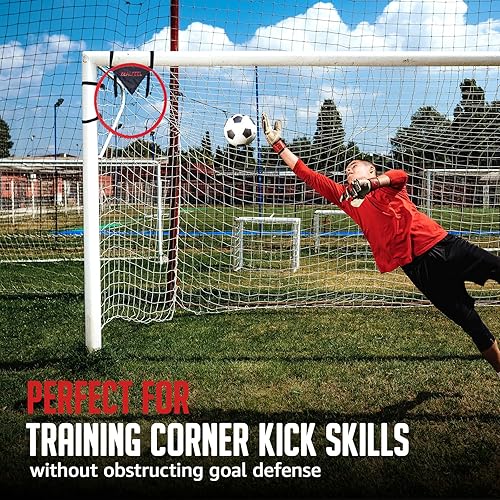 Miniatura 7 de Objetivo de portería de fútbol para 2 piezas, 16 pulgadas de contenedores superiores de fútbol para entrenamiento de precisión de tiro en esquina,