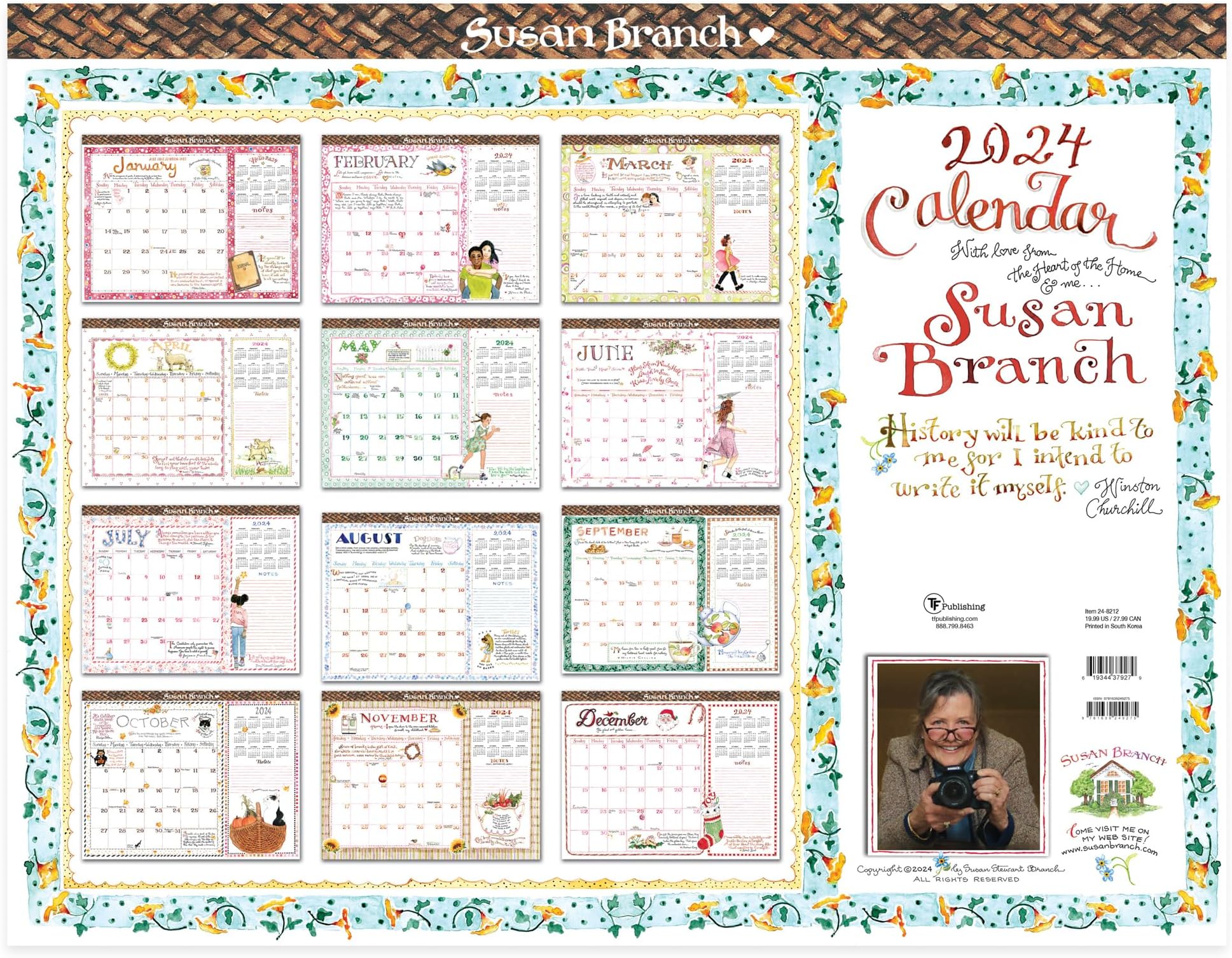 TF PUBLISHING 2024 Susan Branch Large Desk Pad Monthly