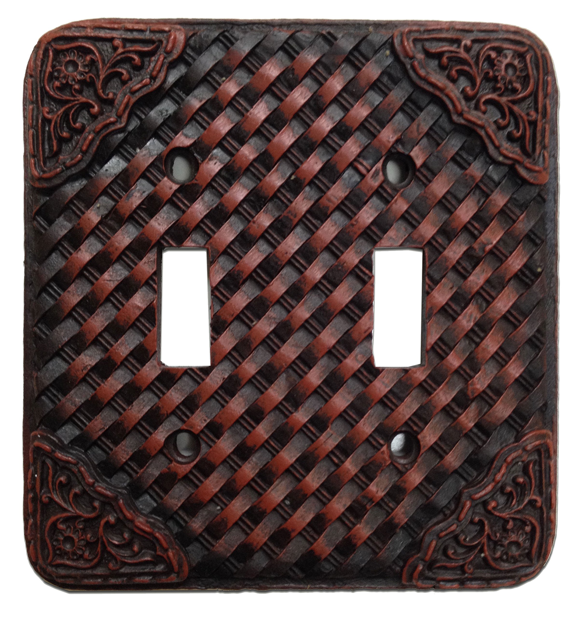 HiEnd Accents Western Tooled Resin Weaver Switchplate with Double Rocker