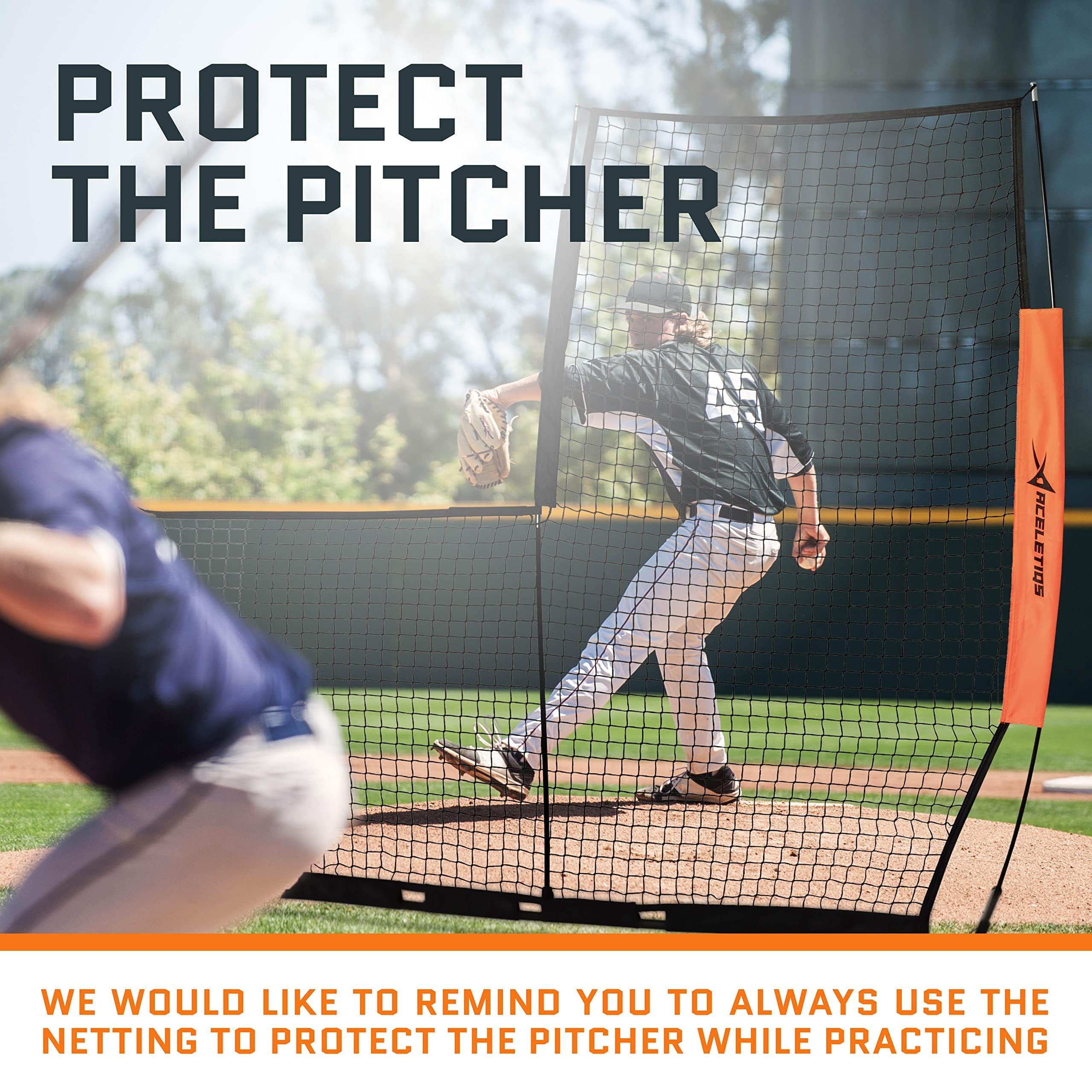 7x7ft L-Screen Baseball Training Net - Fiberglass Frame Pitching Screen With Carry Bag 7x7ft L-Screen Baseball Training Net - Fiberglass Frame Pitching Screen With Carry Bag