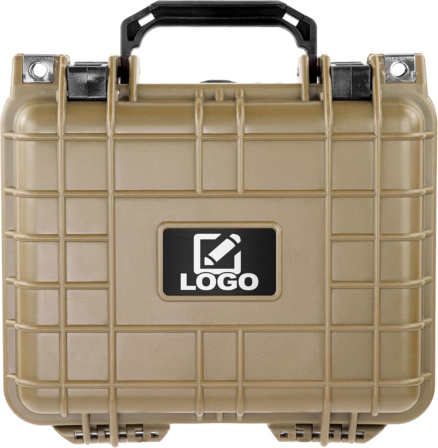 Eylar Small 10.62" Deep Gear, Equipment, Hard Camera Case with Custom Logo Plate, Waterproof with Foam TSA Standards (Tan)
