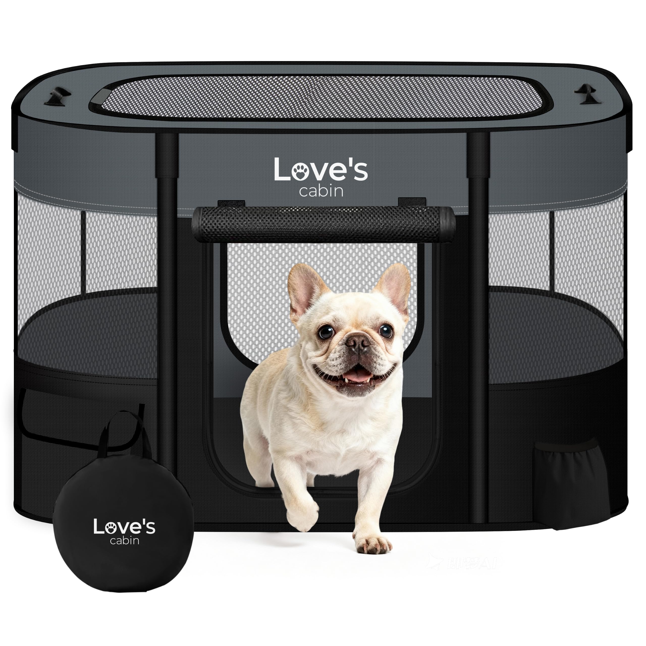 Love's cabin Corralito de juegos para perros y cachorros, jaulas para perros pequeños, jaula para interiores y exteriores, corralito de ejercicio portátil para gatos, corralito plegable para perros