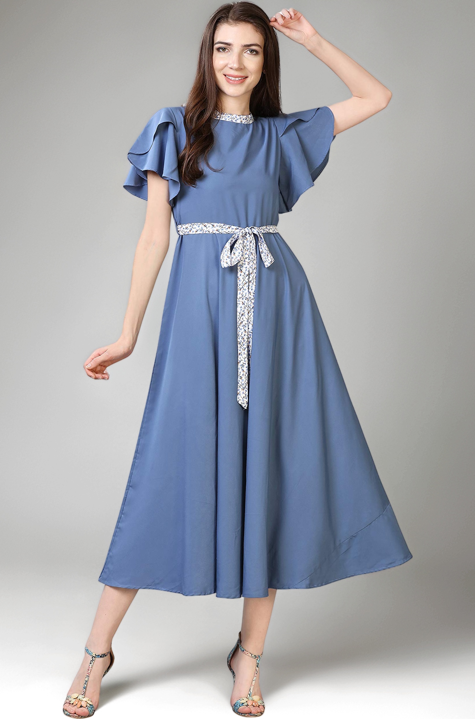 Women's Crepe A-Line Maxi Dress