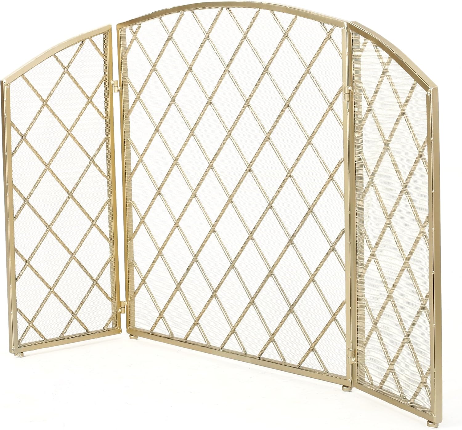 Christopher Knight Home Amiyah 3 Panelled Iron Fireplace Screen, Gold