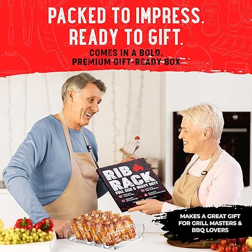 Miniatura 7 de Rejilla para ahumar y asar a la parrilla, tiene capacidad para hasta 4 estantes completos de costillas, diseño plegable, se adapta a ahumadores de