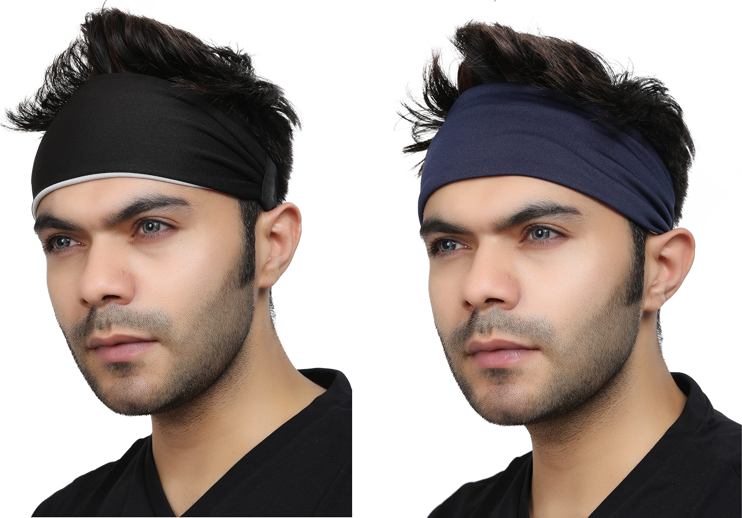 BISMAADH Reversible Polyester & Spandex Elastic Multifunctional Yoga - Running Headband for Men & Women-picture-22